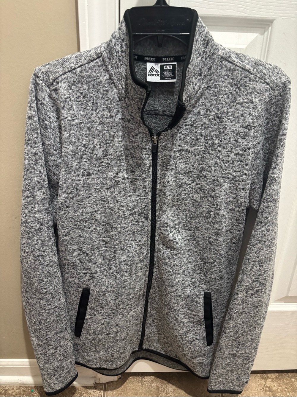 RBX women's Gray Heathered Full-Zip Knit Jacket